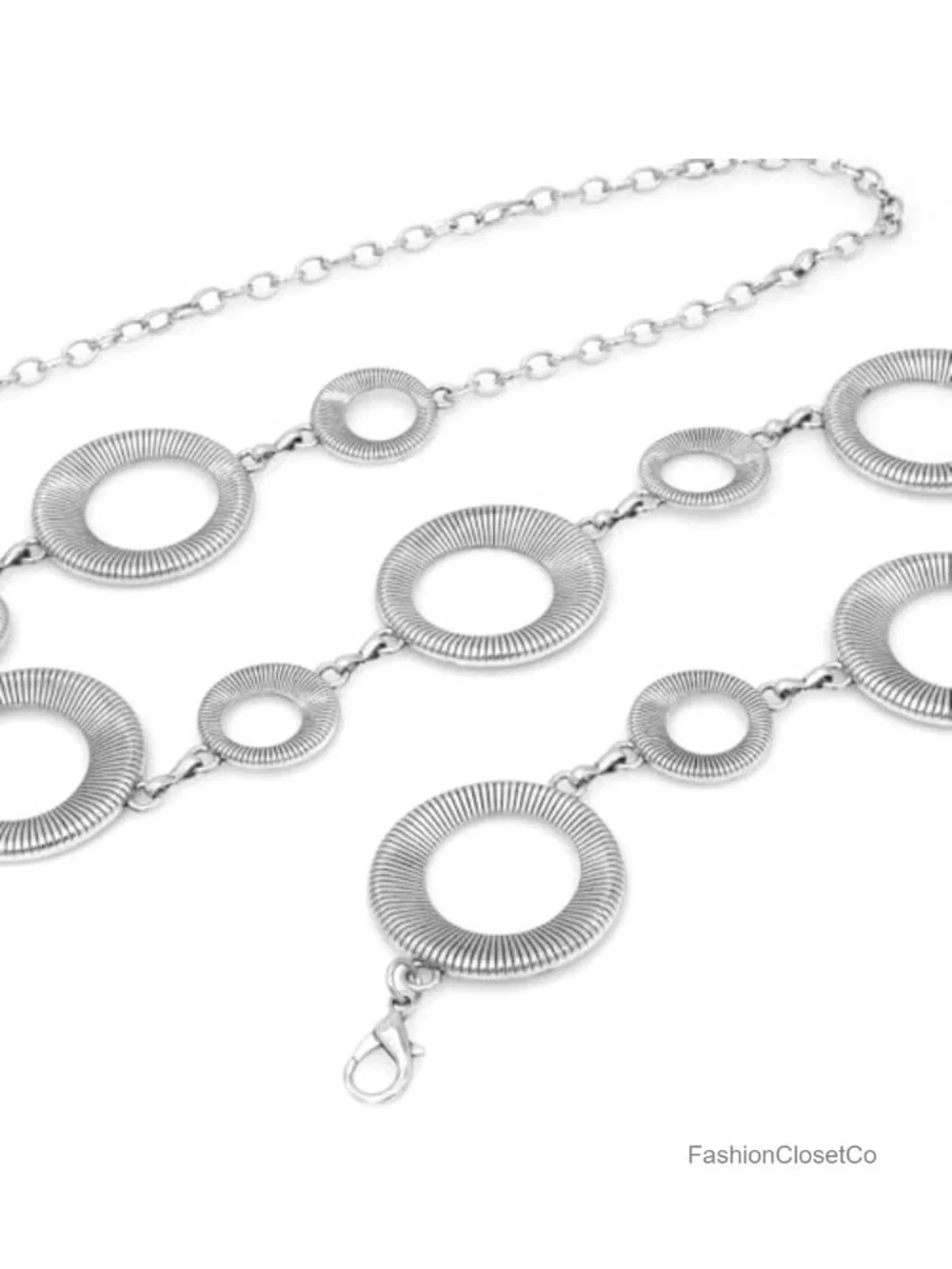 Chunky Metal Waist Chain Belt for Dresses Adjustable Lobster Clasp